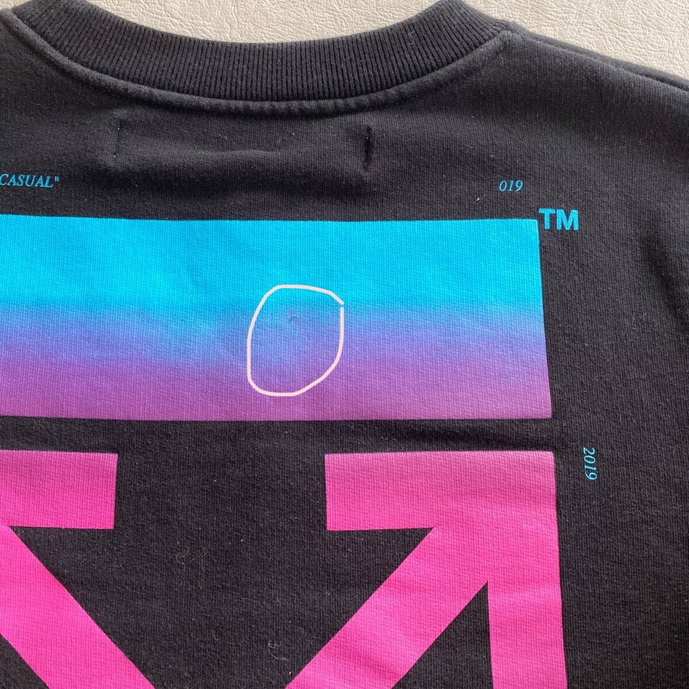 Off-White Black Multicolor Diag Gradient Crew Xs - image 8